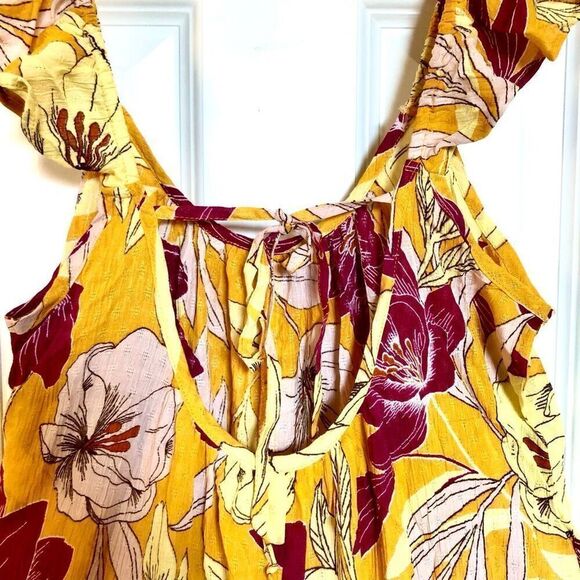 BAND OF GYPSIES COLLECTIVE - NWT  “Euphoria” Gold Floral Wide-Leg Jumpsuit. Sz M - Picture 6 of 16